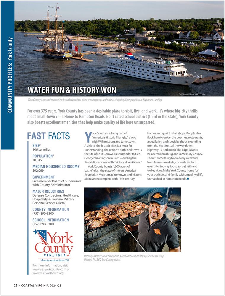 Coastal Virginia Magazine York County Profile 2024