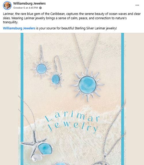 Example Post From Williamsburg Jewelers