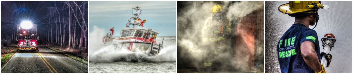 Collage Image of FLS personnel, boat, and trianing